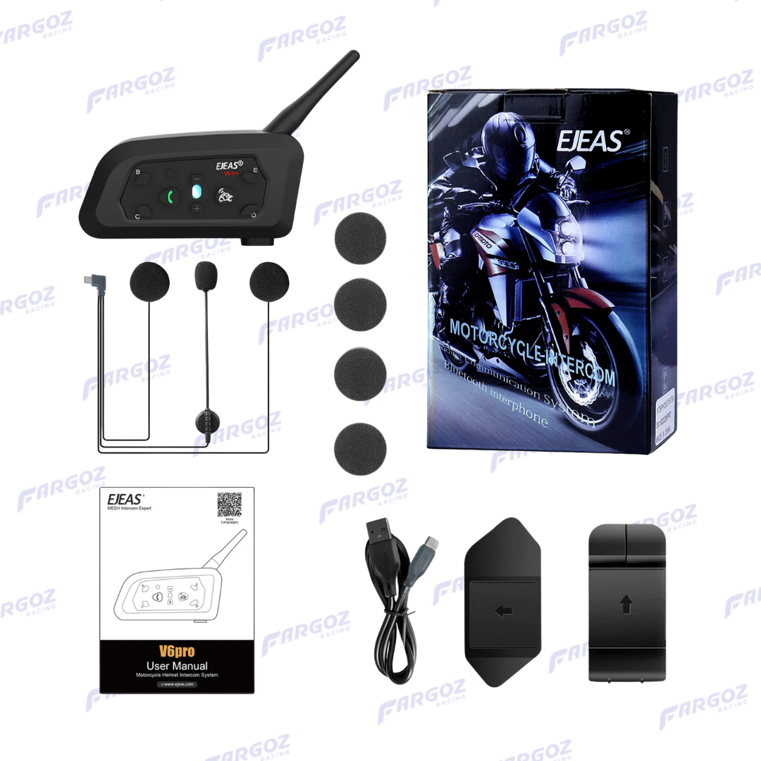 Auriculares Para Casco De Moto EJEAS 1 Pieza Tipo C V6 Pro Casco Intercomunicador Bluetooth Con Cascos Tipo C Auriculares Para Casco De Moto EJEAS 1 Pieza Tipo C V6 Pro Casco Intercomunicador Bluetooth Con Cascos Tipo C